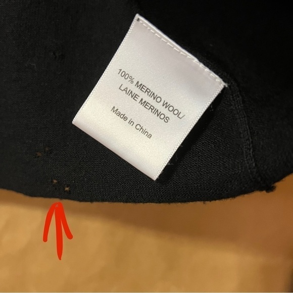 Tory Burch | Merino Wool Ruffle Trim Cardigan Sweater Open Front Black Size S - Picture 16 of 16